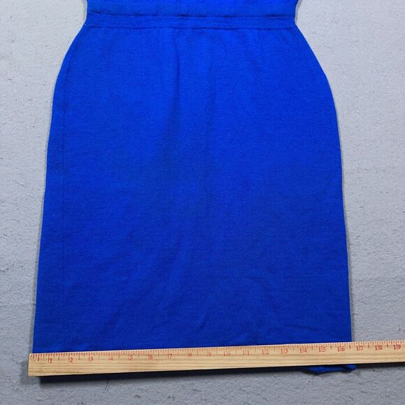 Jerna of Italy Sweater Dress Women Small Blue Wool Turtleneck 70s Minimalist - Picture 8 of 12